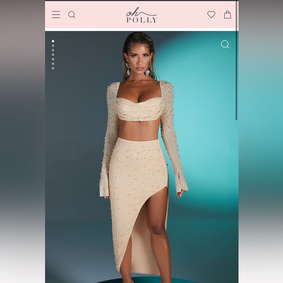 NWT | Oh Polly Bordeaux Set in Sand | size M | never worn - Picture 1 of 4